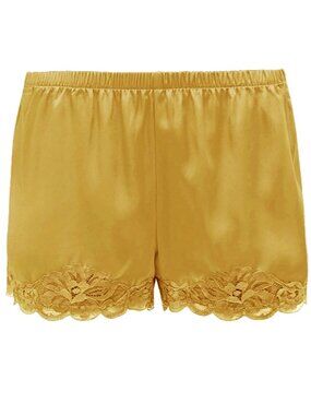 Gold Hawk | NWOT | Floral Lace Silk Shorts, Mellow Yellow | Size: S